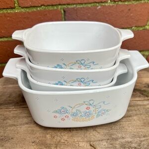 White Floral Baking Dish Set